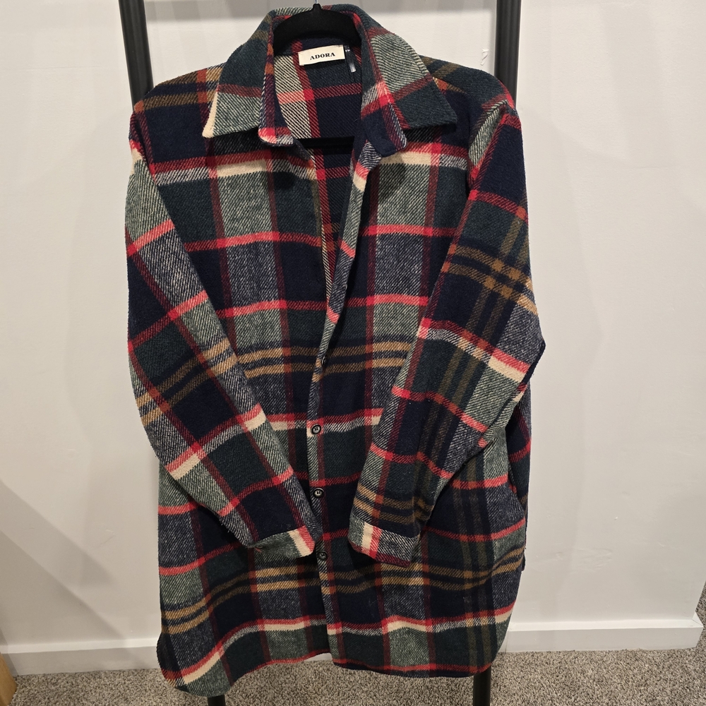 Plaid Button-Up Shirt Jacket